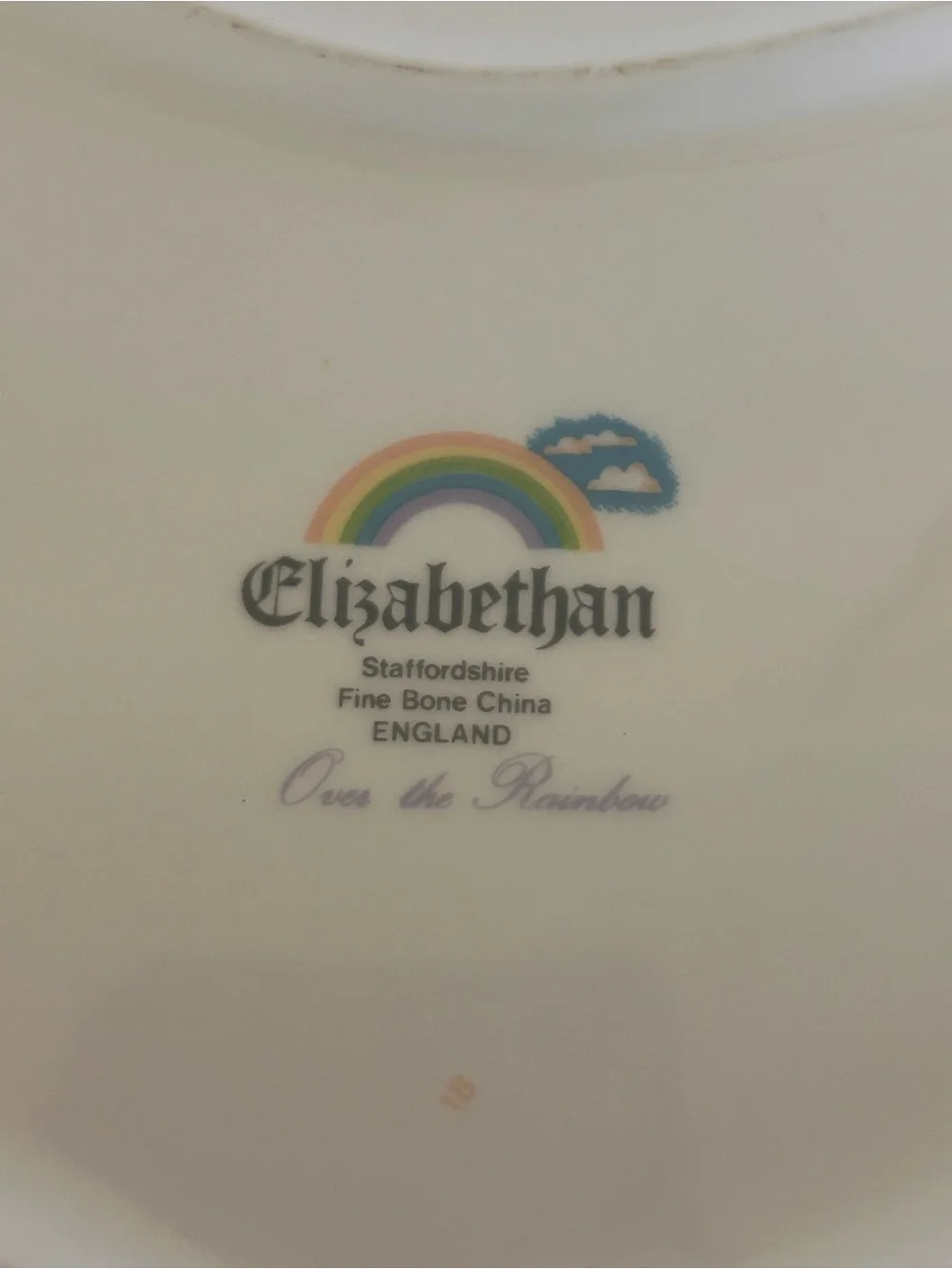 Elizabethan Staffordshire Over Rainbow Fine Bone China Heart Plate‎ Mug VTG 90s